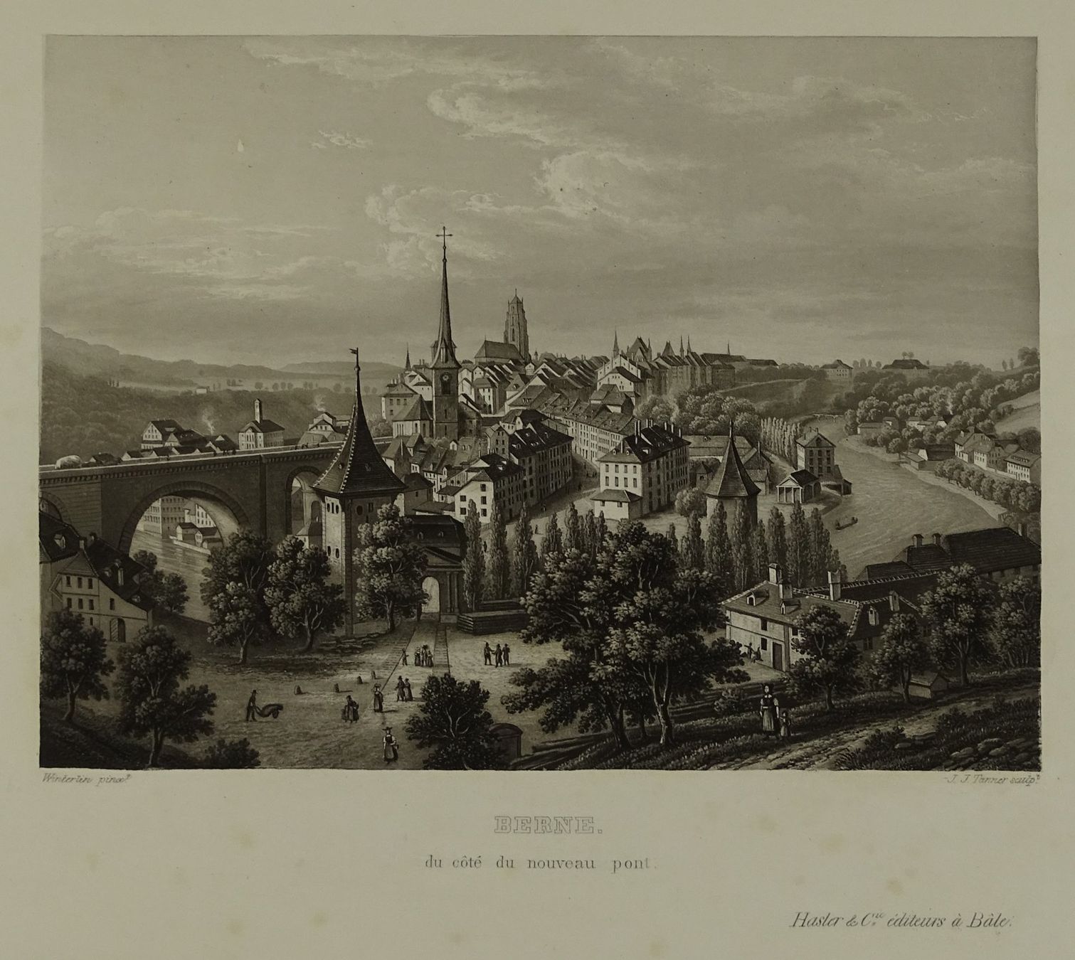 Incisioni: BERN, AQUATINTA UM 1850 – Usato da Grüningen venduto da Kartensammler